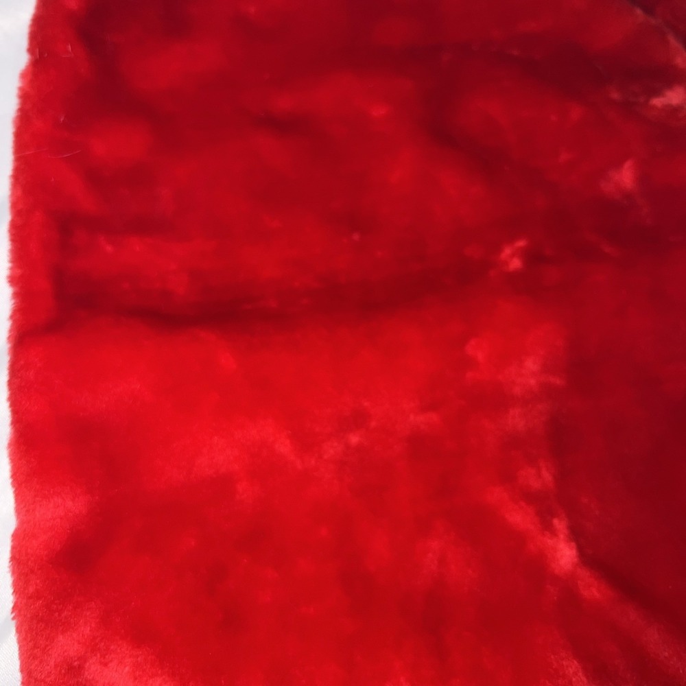 X-Large  Christmas 31 Stocking Cherry Plush With Holly‎ Vintage - Picture 4 of 7